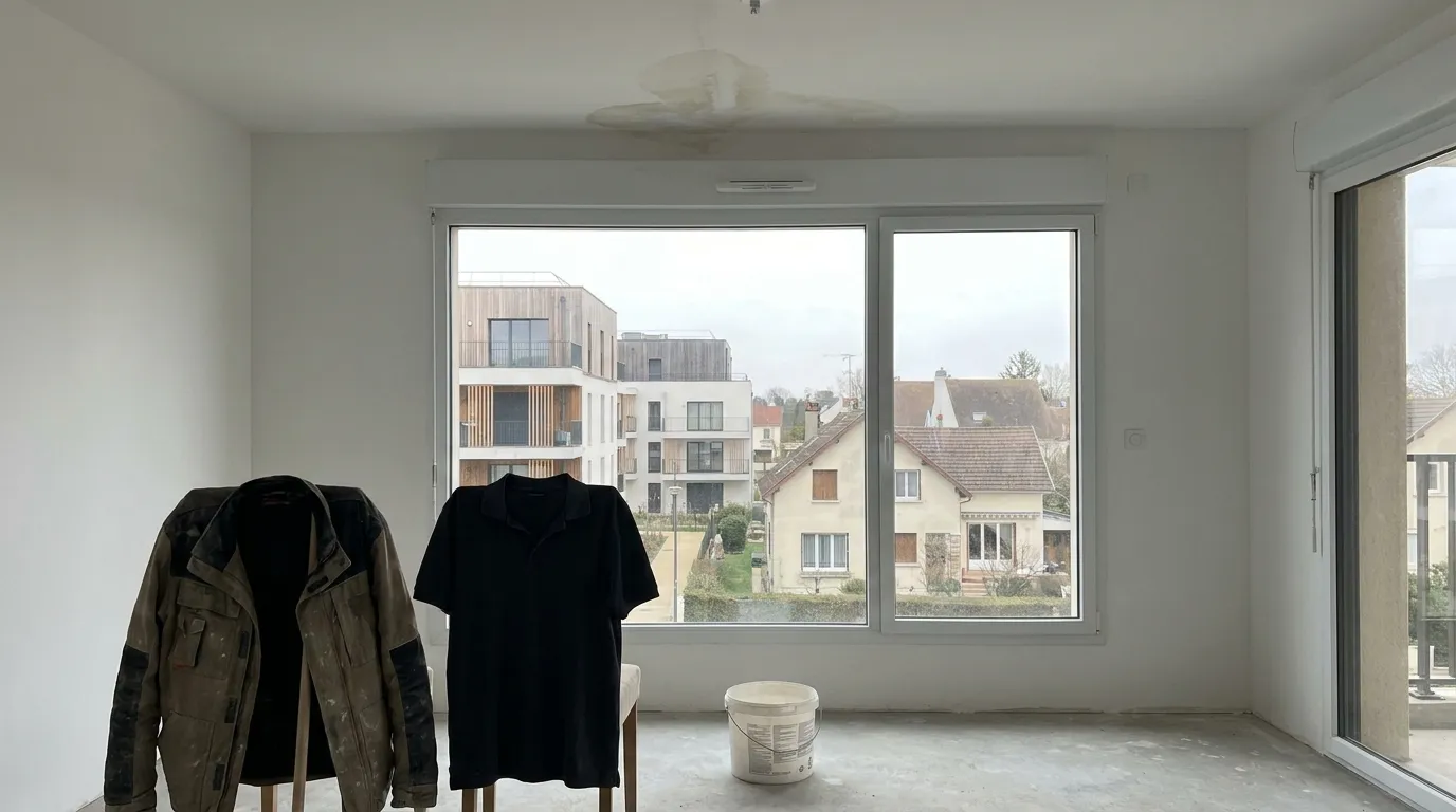 Colonne d'eau commune dans une copropriété de l'écoquartier du Grand Parc à Bondoufle